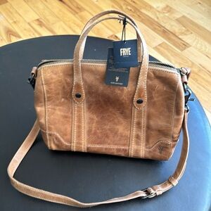 NWT Frye Melissa Double Handle Satchel in Beige